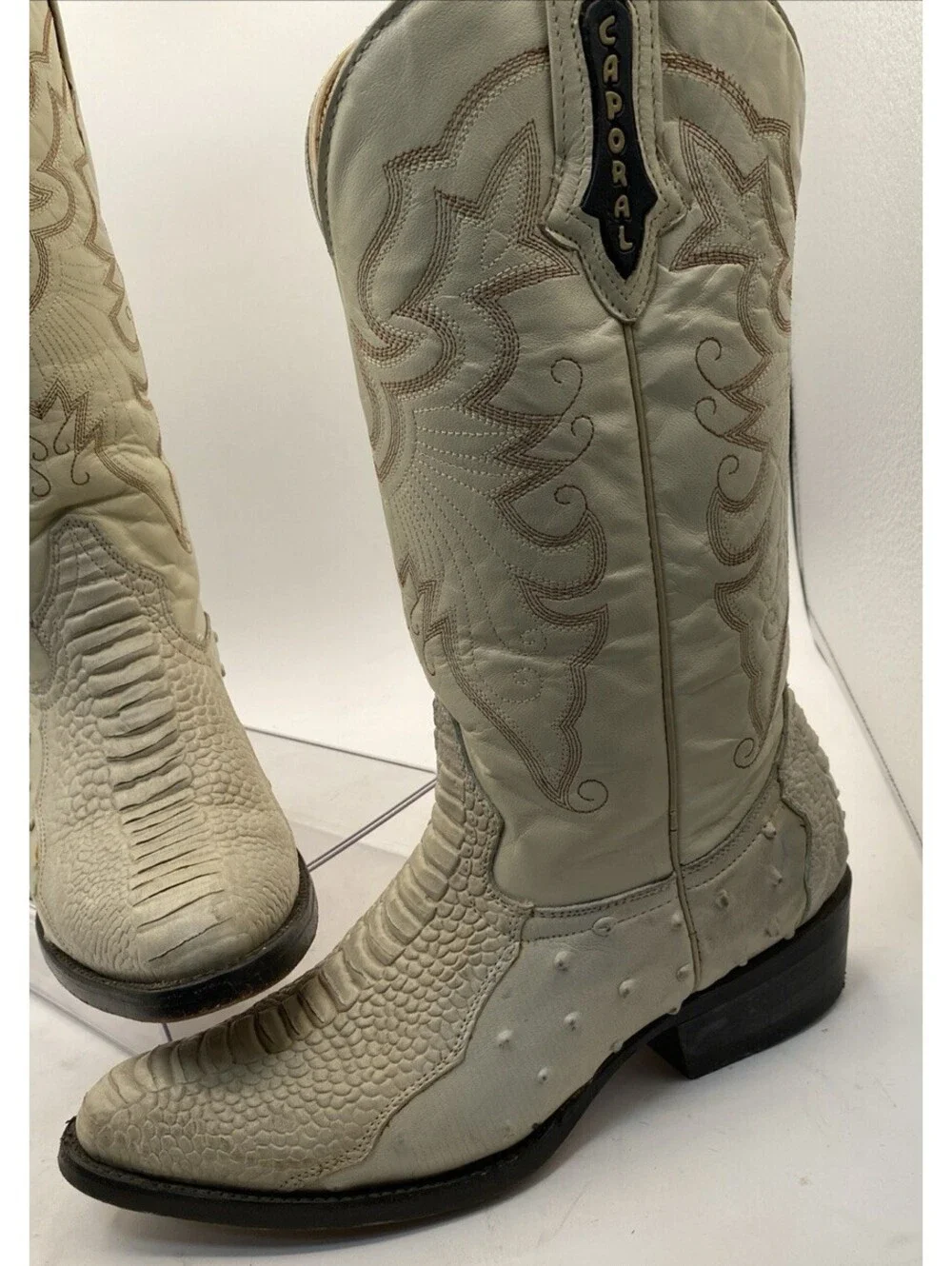 El General Python/Ostrich Cowboy Boots Mens Size: 7 .5  Women's Sz 9